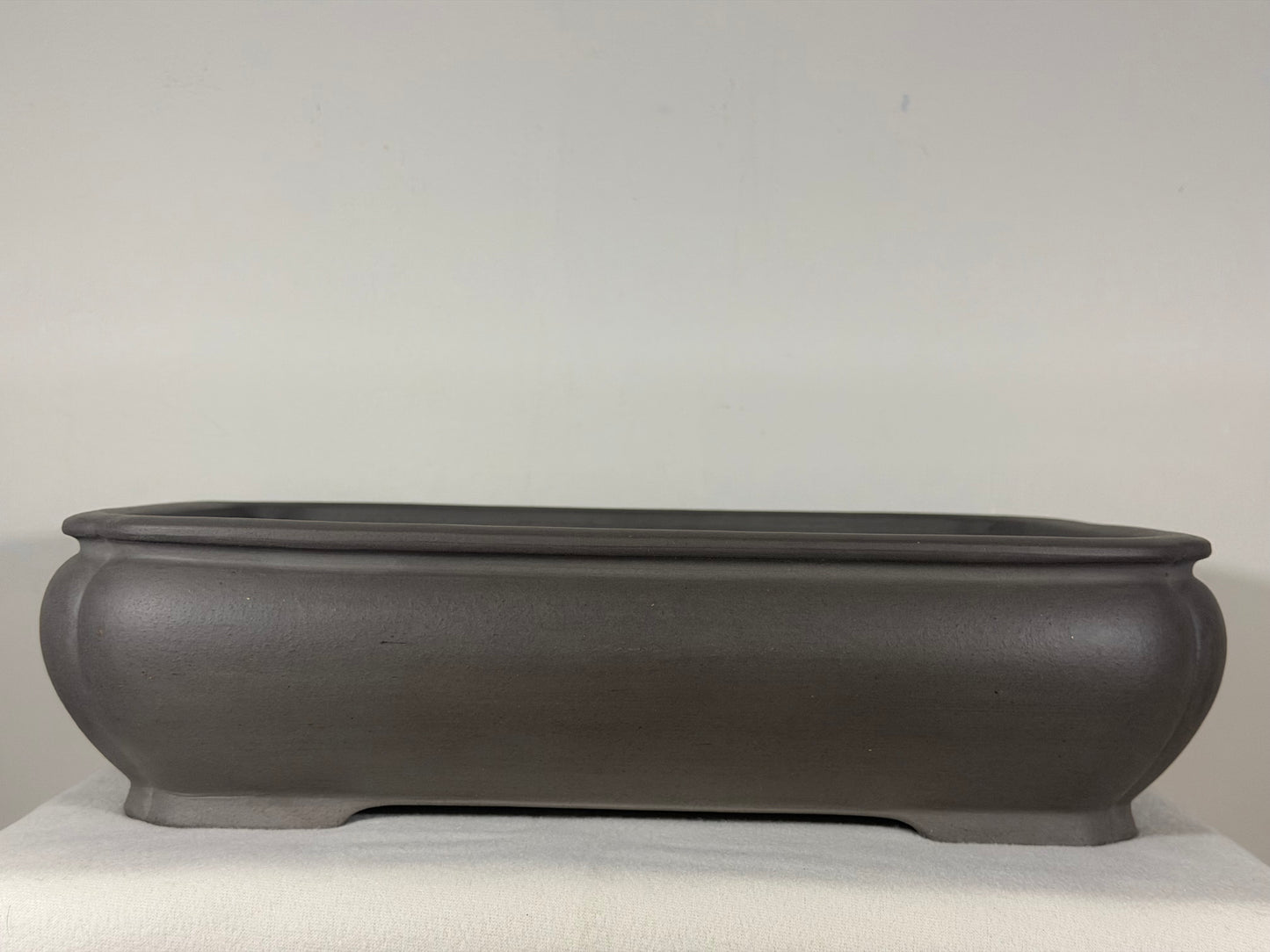 Preowned Japanese Tokoname Unglazed Rectangular Bonsai Pot Tousyou - 16.25” By 12.5”