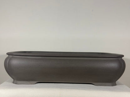 Preowned Japanese Tokoname Unglazed Rectangular Bonsai Pot Tousyou - 16.25” By 12.5”