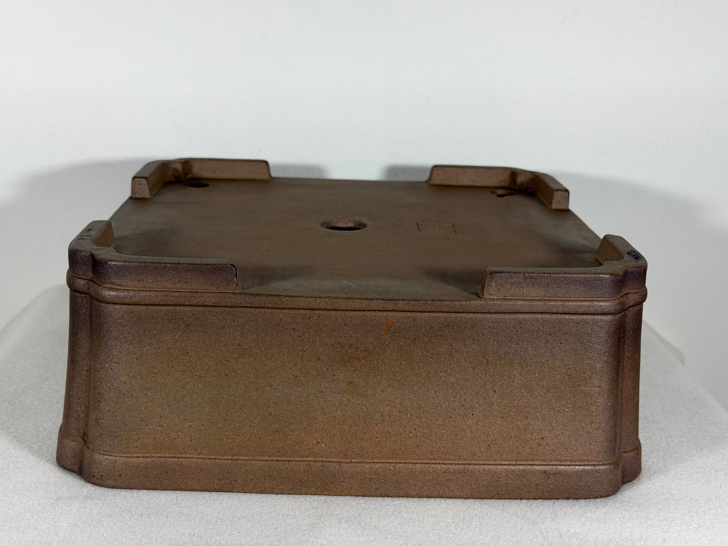 Preowned Japanese Tokoname Unglazed Square Bonsai Pot Sanpo - 11.25” By 4 1/8”