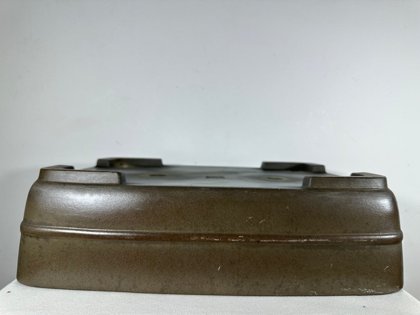Preowned Japanese Tokoname Unglazed Rectangular Bonsai Pot Eiraku - 17” By 12.75”