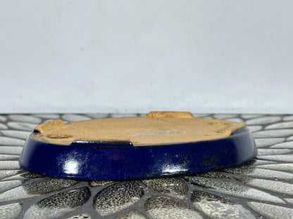 New Japanese Tokoname Glazed Oval Shallow Bonsai Pot Harutori - 6.25” By 4 3/8”