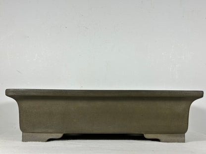 Preowned Japanese Tokoname Unglazed Rectangular Bonsai Pot Seizan - 12.75” By 9.5”
