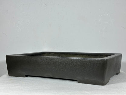 Preowned Japanese Tokoname Unglazed Rectangular Bonsai Pot Seizan - 13” By 9”