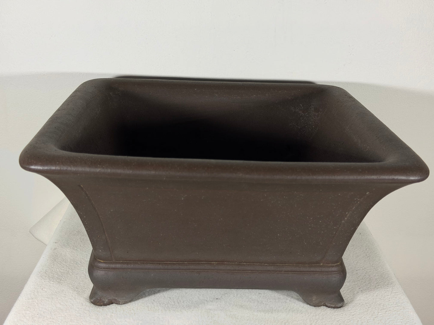 Preowned Japanese Tokoname Square Bonsai Pot Yammaki - 15” By 7”