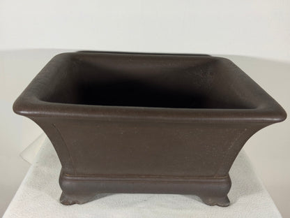 Preowned Japanese Tokoname Square Bonsai Pot Yammaki - 15” By 7”