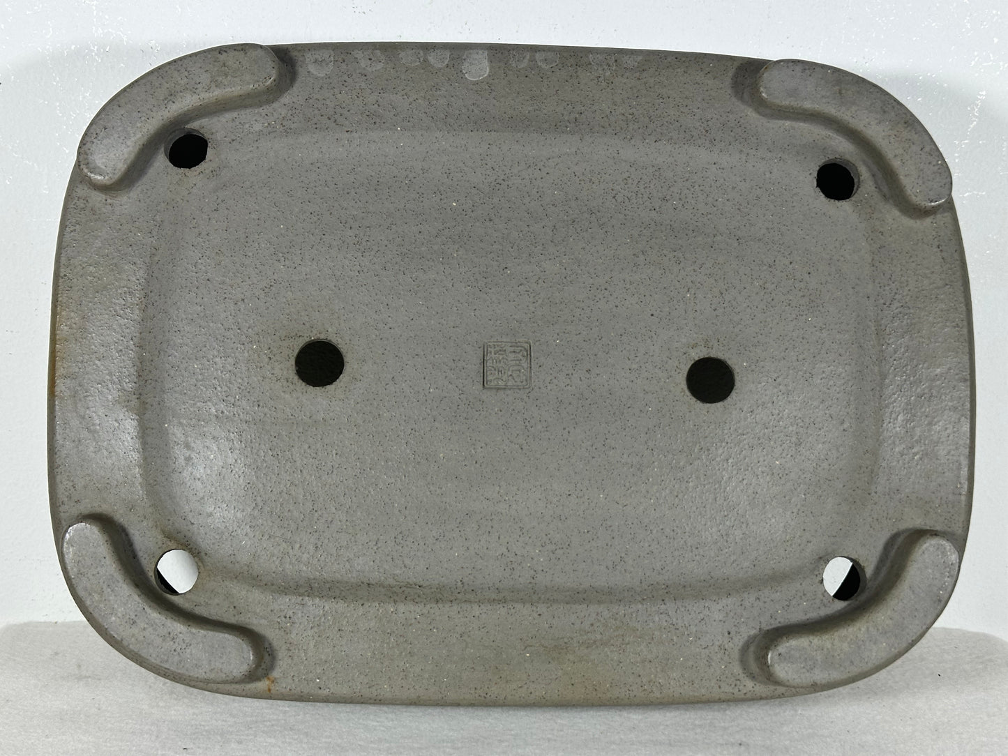 Preowned Japanese Tokoname Unglazed Rectangular Bonsai Pot Seizan - 12.75” By 9”