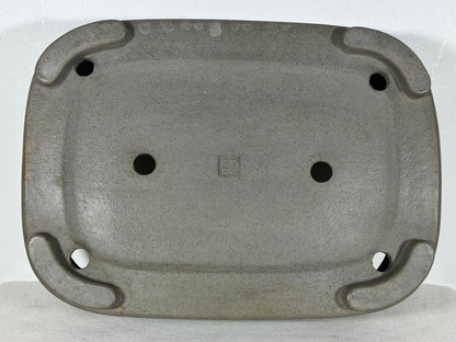 Preowned Japanese Tokoname Unglazed Rectangular Bonsai Pot Seizan - 12.75” By 9”