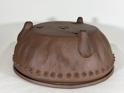 Preowned Japanese Tokoname Unglazed Round  Bonsai Pot Sensyuu - 11.75” By 5”