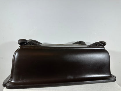 Preowned Japanese Tokoname Unglazed Rectangular Bonsai Pot Kaiyou - 18.5” By 14”