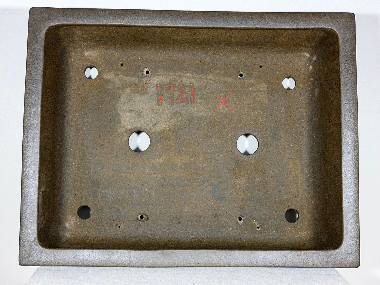 Preowned Japanese Tokoname Unglazed Rectangular Bonsai Pot - 19” By 14.5”