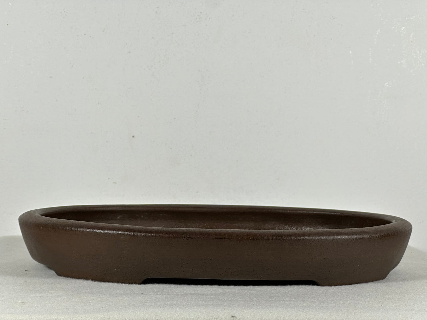 Preowned Japanese Tokoname Unglazed Oval Shallow Bonsai Pot Seizan - 12.5” By 9”