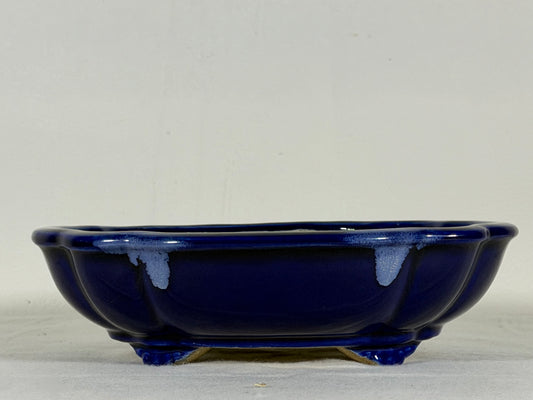 Preowned Japanese Tokoname Glazed Mokko Style Bonsai Pot Satomi - 8” By 7”