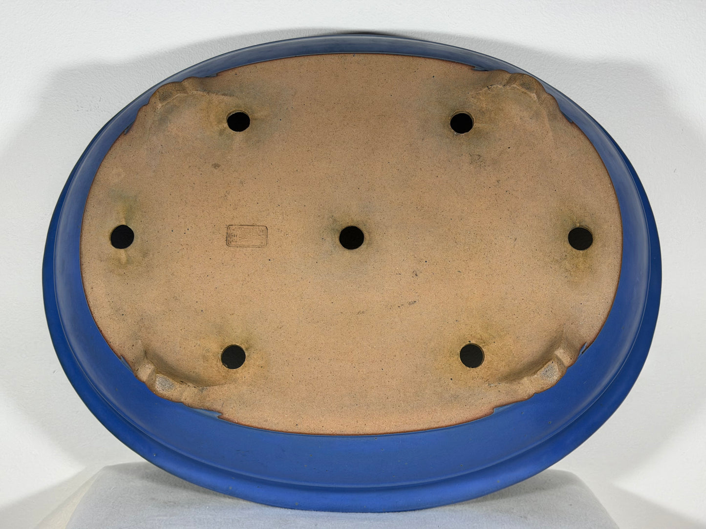 Preowned Japanese Tokoname Glazed Oval Bonsai Pot Reiho - 20.25” By 16”