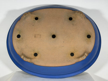 Preowned Japanese Tokoname Glazed Oval Bonsai Pot Reiho - 20.25” By 16”