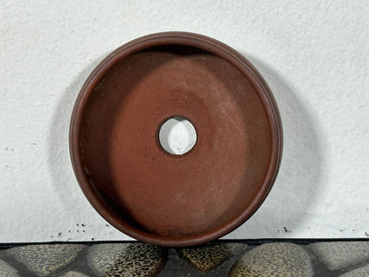 Preowned Japanese Tokoname Unglazed Round Bonsai Pot Deiju - 2.5” By 1”