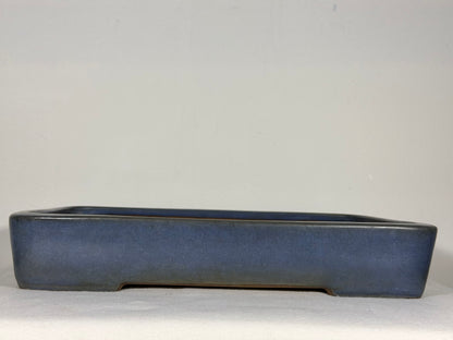 Preowned Japanese Tokoname Glazed Rectangular Bonsai Pot Yamafusa - 14” By 10.25”