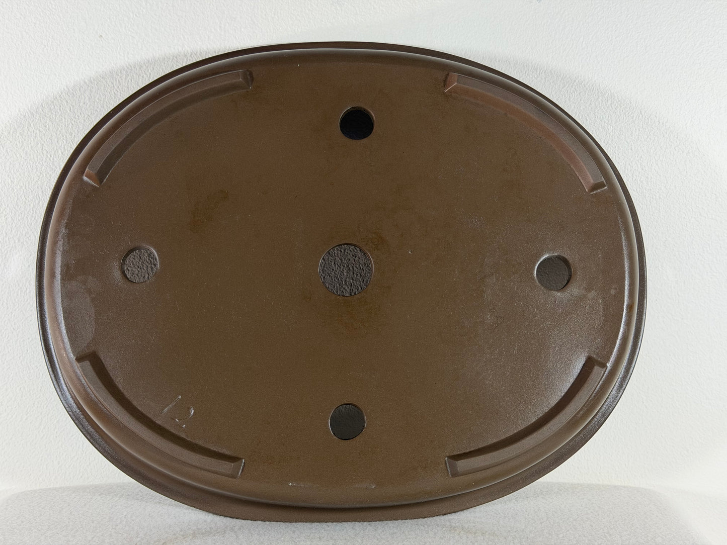Preowned Japanese Tokoname Unglazed Shallow Oval Bonsai Pot - 14.75” By 11.75”