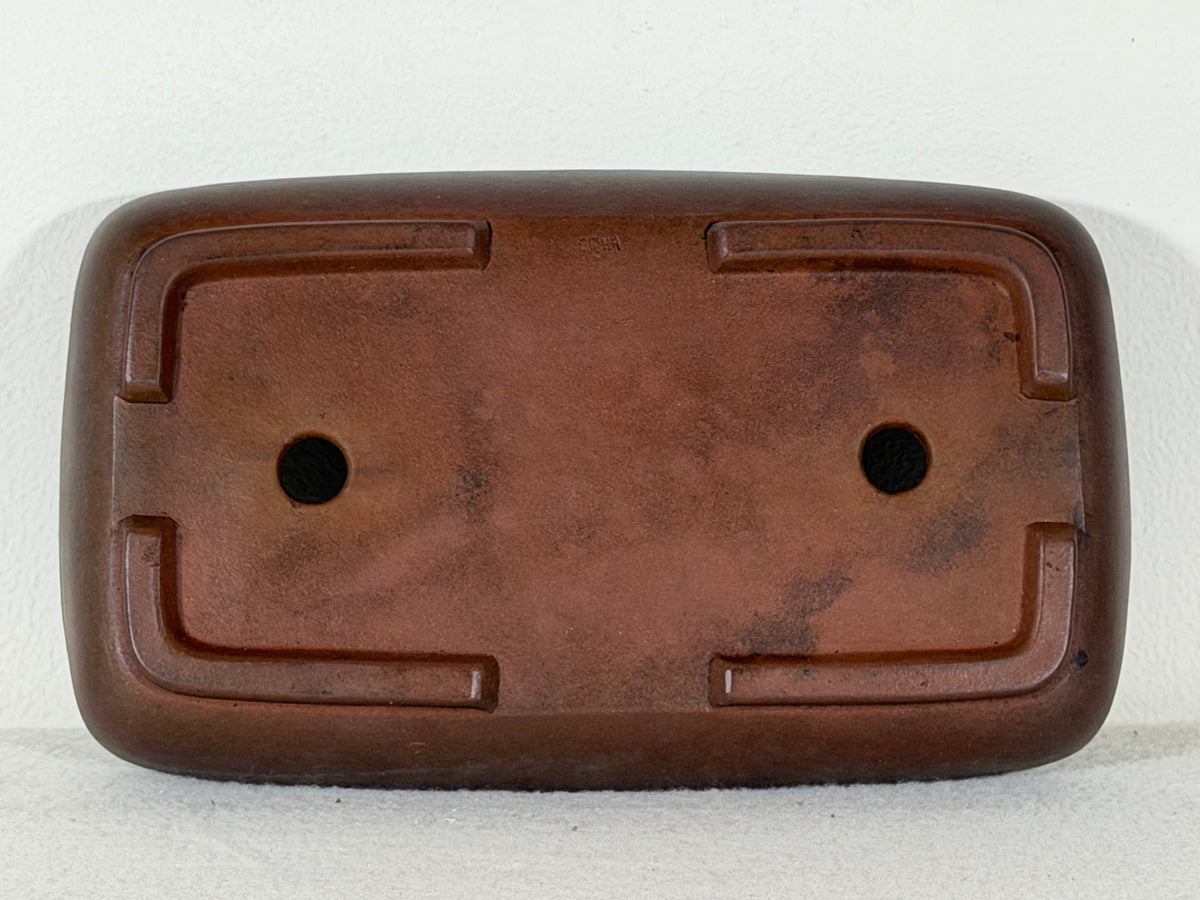 Preowned Old China Unglazed Shallow Rectangular Bonsai Pot - 8.25” x 5” x 1.25”