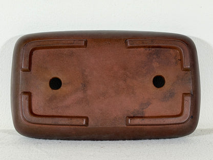 Preowned Old China Unglazed Shallow Rectangular Bonsai Pot - 8.25” x 5” x 1.25”