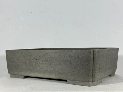 Preowned Japanese Tokoname Unglazed Rectangular Bonsai Pot Seizan - 13.75” By 9.75”