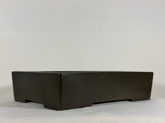 Preowned Japanese Tokoname Unglazed Rectangular Bonsai Pot Yamaaki - 11.5” By 8.25”