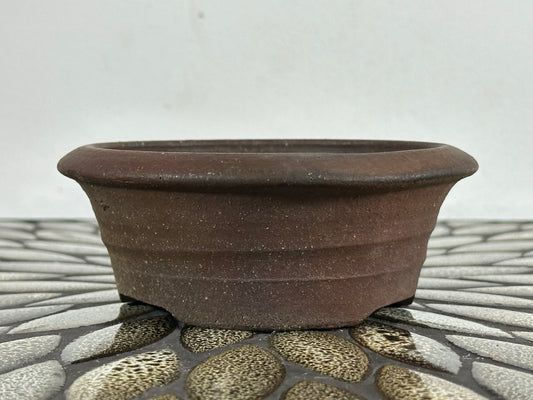 New Japanese Tokoname Unglazed Round Bonsai Pot Katu - 5.25” By 2”