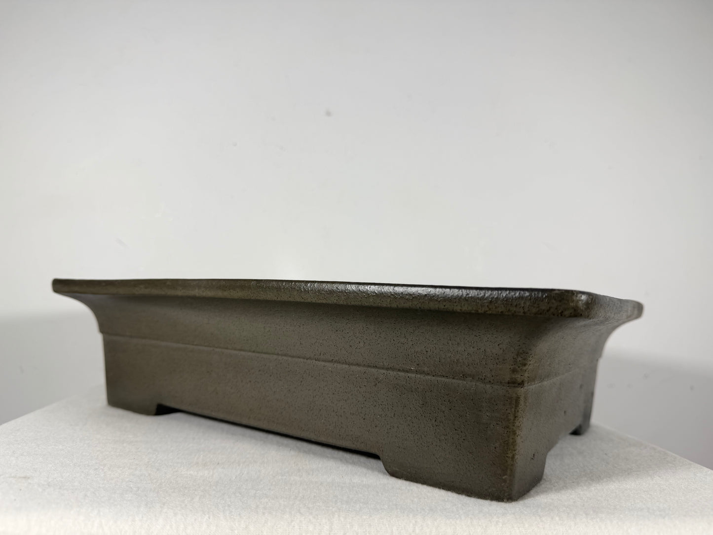 Preowned Japanese Tokoname Unglazed Rectangular Bonsai Pot Seizan - 14.75” By 10.75”