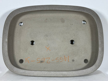 Preowned Japanese Tokoname Unglazed Rectangular Bonsai Pot Seizan - 15.25” By 11”