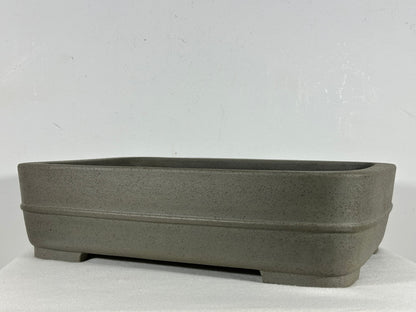 Preowned Japanese Tokoname Unglazed Rectangular Bonsai Pot Seizan - 15” By 10.75”