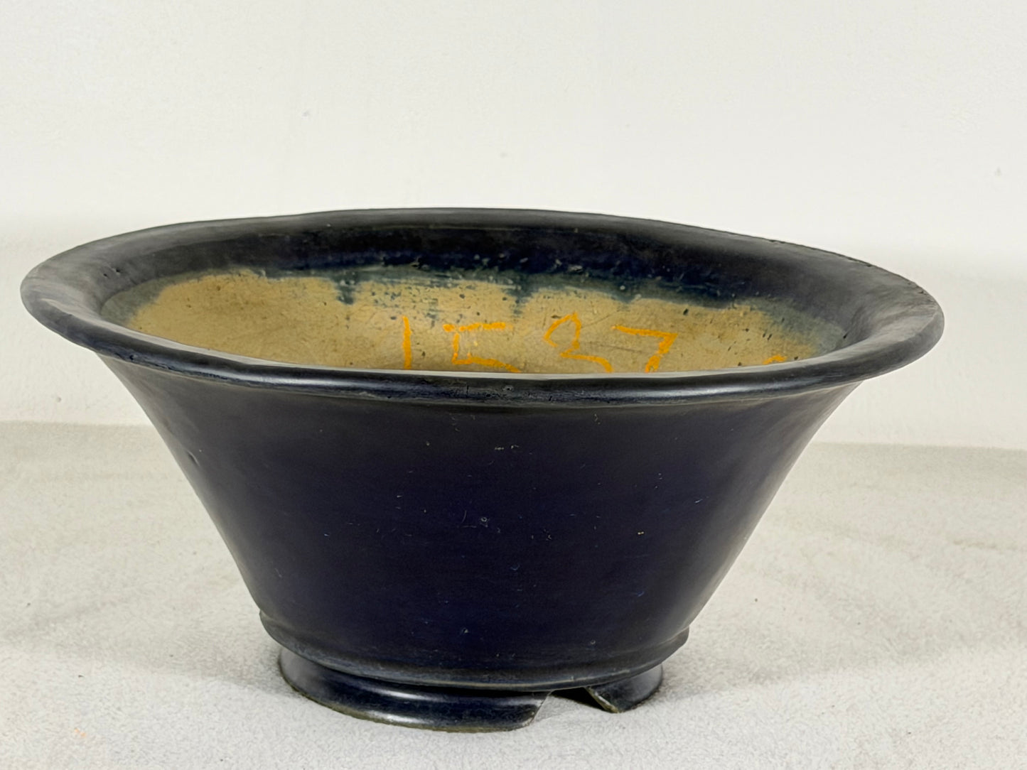 Preowned Japanese Tokoname Glazed Round Bonsai Pot Syuhou Yoshimura - 8.5” By 3.75”