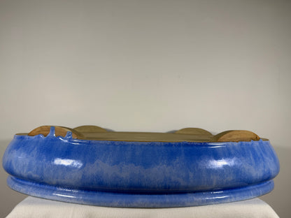 Preowned Japanese Tokoname Glazed Bag Style Bonsai Pot Canton China - 25.5” By 18”