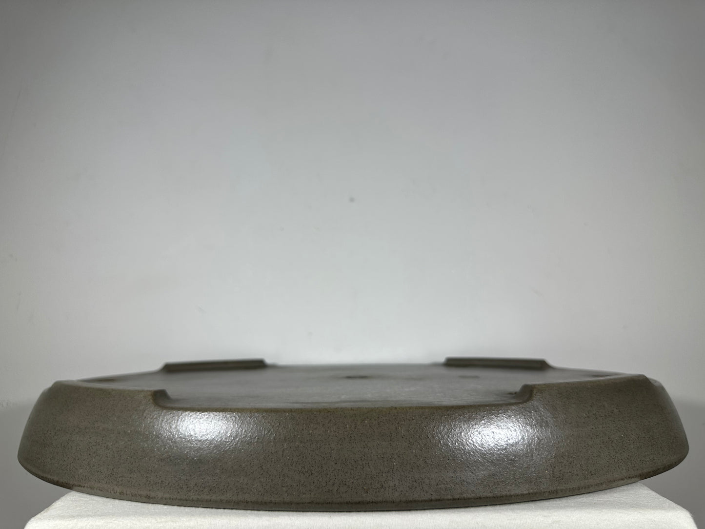 Preowned Japanese Tokoname Unglazed Oval Shallow Bonsai Pot Seizan - 25.25” By 18.25”