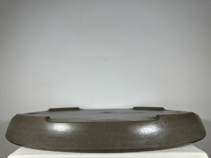 Preowned Japanese Tokoname Unglazed Oval Shallow Bonsai Pot Seizan - 25.25” By 18.25”