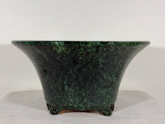 New Japanese Tokoname Glazed Round Bonsai Pot Syuhou Yoshimura - 12” By 6.25”