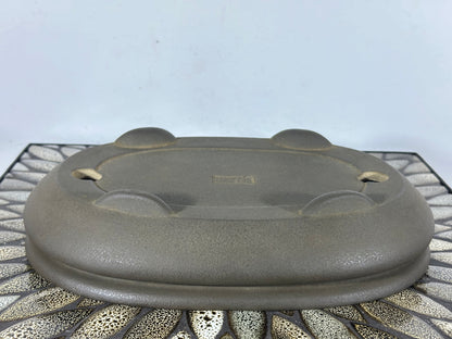 Preowned Vintage Japanese Tokoname Unglazed Bag Style Bonsai Pot Yamaaki - 11.5” By 8”