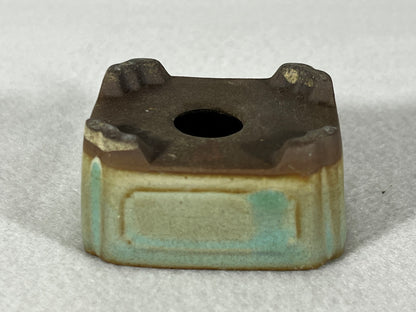 Preowned Japanese Tokoname Rectangular Bonsai Pot Tosui - 2.25” By 1.75”