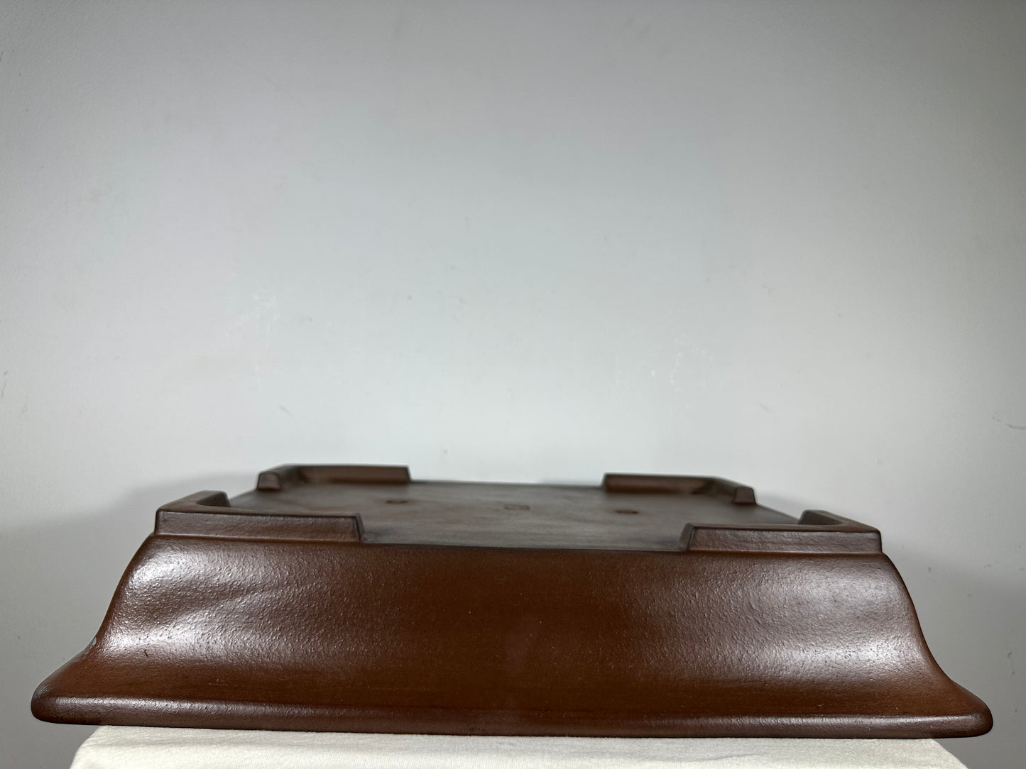 Preowned Japanese Tokoname Unglazed Rectangular Bonsai Pot Seizan - 20” By 15”