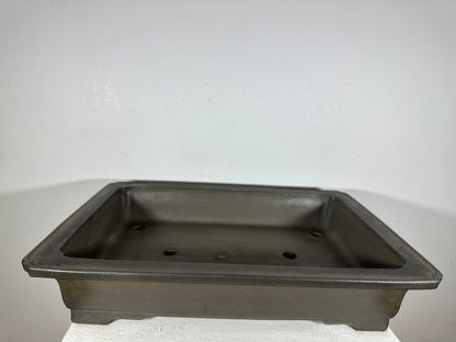 Preowned Japanese Tokoname Unglazed Rectangular Bonsai Pot Seizan - 19.5” By 13.5”
