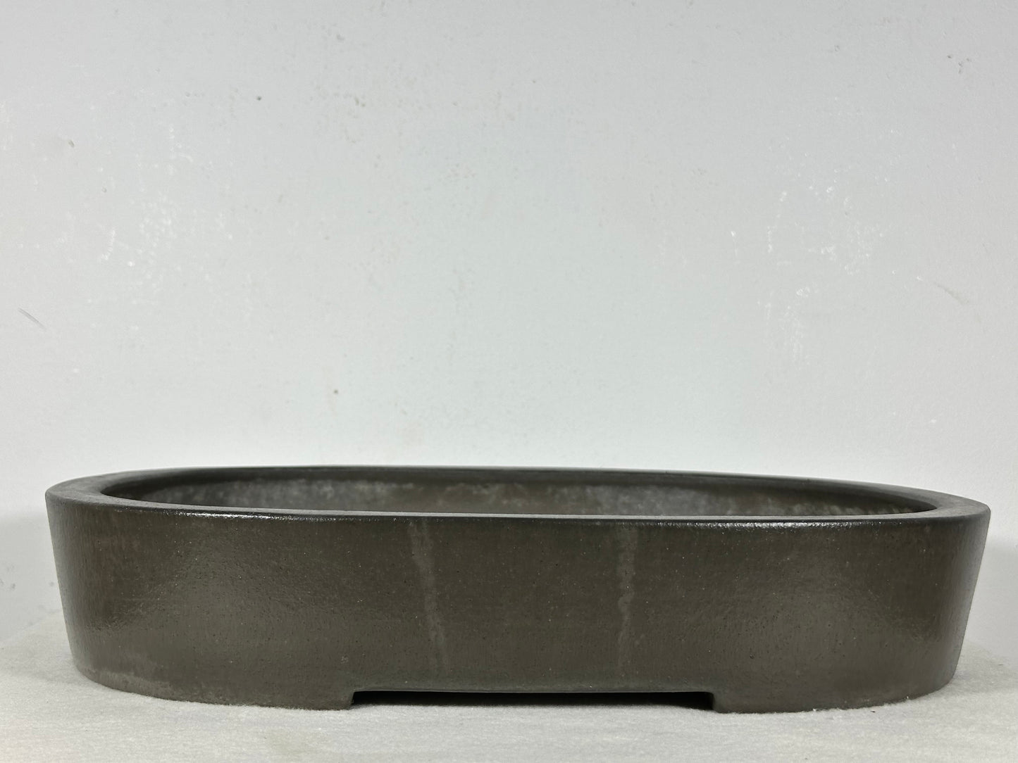 Preowned Japanese Tokoname Unglazed Oval Bonsai Pot Seizan - 14.75” By 11.75”