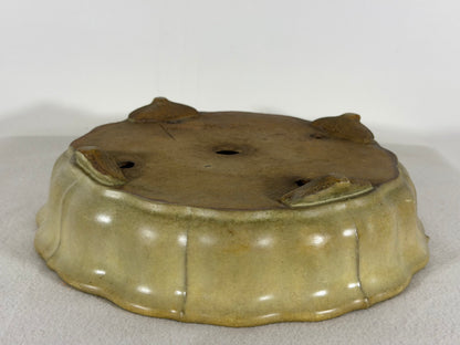 Preowned Japanese Tokoname Rinka Style Bonsai Pot Yamafusa - 10.25” By 2 3/8”