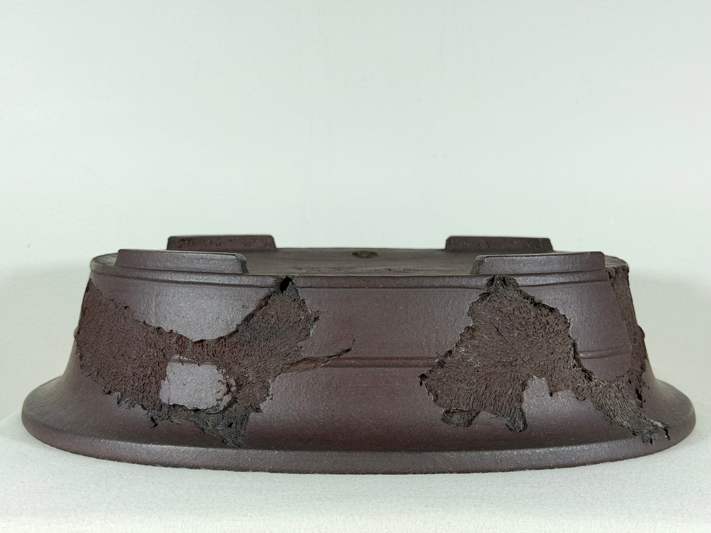 Preowned Japanese Tokoname Unglazed Bonsai Pot Jyuuoudou - 15” By 12”