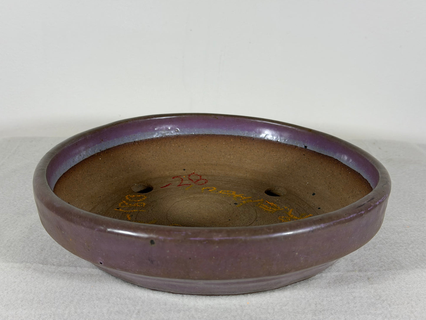 Preowned Japanese Tokoname Glazed Nanban Style Bonsai Pot Reiho - 9” By 2”