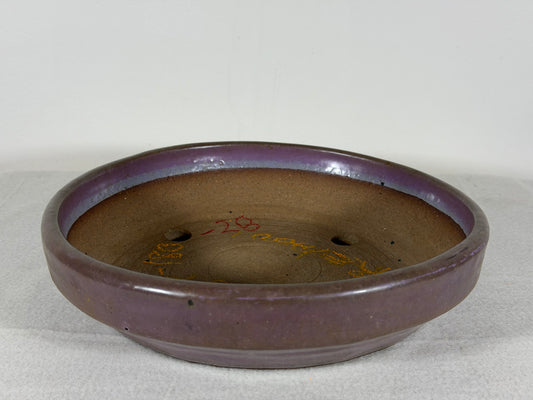 Preowned Japanese Tokoname Glazed Nanban Style Bonsai Pot Reiho - 9” By 2”
