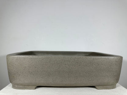 Preowned Japanese Tokoname Unglazed Rectangular Bonsai Pot Seizan - 16.5” By 11.5”