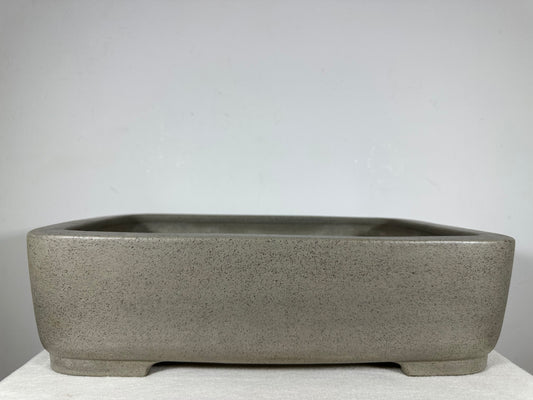 Preowned Japanese Tokoname Unglazed Rectangular Bonsai Pot Seizan - 16.5” By 11.5”