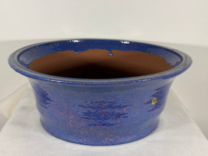 New Japanese Tokoname Glazed Round Bonsai Pot Syuhou Yoshimura - 15.25” By 5.75”
