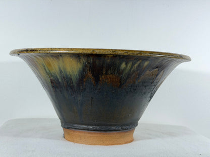 New Japanese Tokoname Glazed Round Bonsai Pot Tosikazu - 12” By 6”