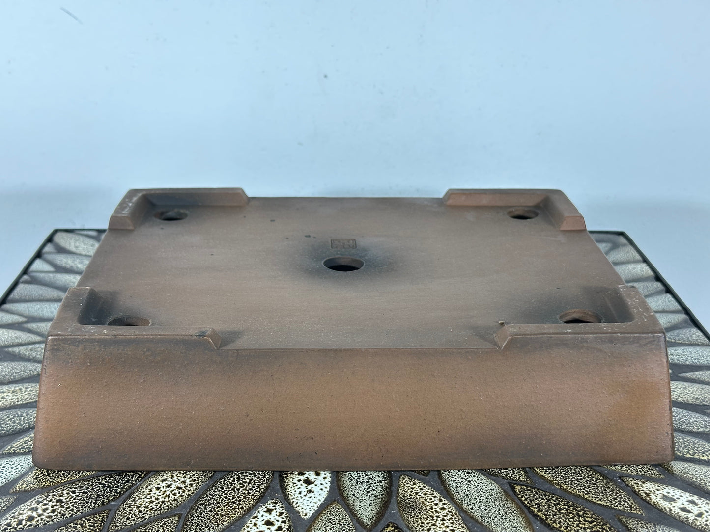 Preowned Japanese Tokoname Unglazed Rectangular Bonsai Pot Syouzan - 11.25” By 9”