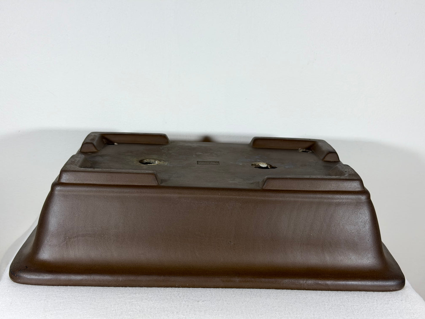 Preowned Japanese Tokoname Unglazed Rectangular Bonsai Pot Yamaaki - 16.25” By 11.75”