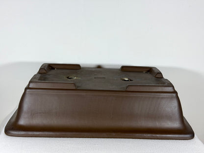 Preowned Japanese Tokoname Unglazed Rectangular Bonsai Pot Yamaaki - 16.25” By 11.75”